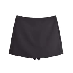 BSAY Shorts for Women Fashion Autumn Winter New Comfortable Casual Solid Color Side Zip Middle-waisted A-line Culotte Skirt Pant