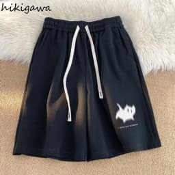 Women Clothing Pantalones Cortos De Mujer Summer Casual Shorts Streetwear BF Print Fashion Y2k Wide Leg Pants 2025 New Bottoms