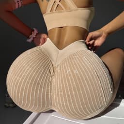 Women High Waist Seamless Ribbed Yoga Shorts V Back Butt Lifting High Elastic Washed Gym Workout Running Fitness Athletic Shorts