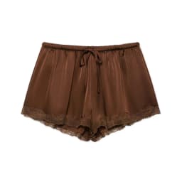 Women's Lace Satin Shorts with Elastic Waist and Drawstring for Summer