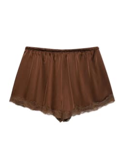 Women's Lace Satin Shorts with Elastic Waist and Drawstring for Summer