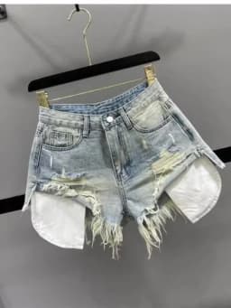 HOUZHOU Vintage Ripped Denim Shorts for Women Blue Sexy Korean Y2k Shorts Gyaru High-waisted Streetwear Short Jeans Aesthetics