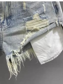 HOUZHOU Vintage Ripped Denim Shorts for Women Blue Sexy Korean Y2k Shorts Gyaru High-waisted Streetwear Short Jeans Aesthetics