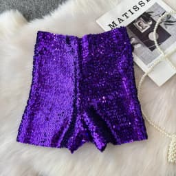Summer New Fashion High Waist Heavy Industry Gradient Sequin Design Three-point Shorts Women's Hot Girls Slim-fit Casual Shorts