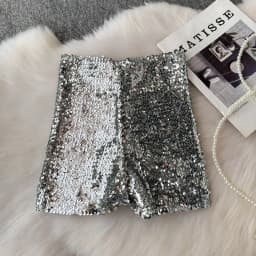 Summer New Fashion High Waist Heavy Industry Gradient Sequin Design Three-point Shorts Women's Hot Girls Slim-fit Casual Shorts