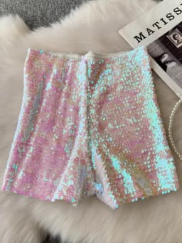 Summer New Fashion High Waist Heavy Industry Gradient Sequin Design Three-point Shorts Women's Hot Girls Slim-fit Casual Shorts
