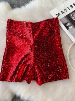 Summer New Fashion High Waist Heavy Industry Gradient Sequin Design Three-point Shorts Women's Hot Girls Slim-fit Casual Shorts