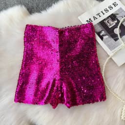 Summer New Fashion High Waist Heavy Industry Gradient Sequin Design Three-point Shorts Women's Hot Girls Slim-fit Casual Shorts