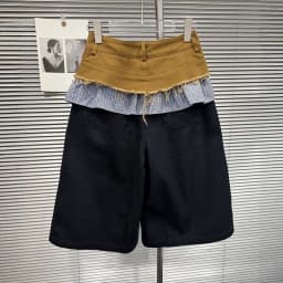 KUCLUT 2026 Autumn New Fashion Niche Design Waistband Splicing Contrast Color Shorts For Women Street Style Short Pants 1A4411