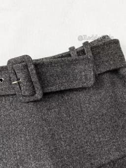 REDDACHiC Low Rise Tweed Shorts Women School Retro Gray Belt A-line Wrap Skirt Mini Skorts Grunge Cutecore Autumn Winter Bottoms