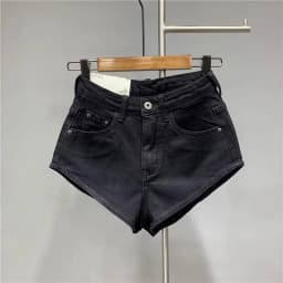 New Korean Women's Jeans Stretch Slim Cotton Denim Shorts A-line Hot Pants Women Clothing Sky Blue