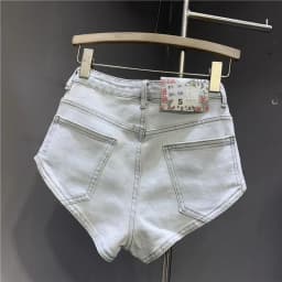 New Korean Women's Jeans Stretch Slim Cotton Denim Shorts A-line Hot Pants Women Clothing Sky Blue
