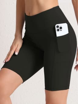 2XXL 16Colors Pockets High Waist Shorts Woman Solid Color Fitness Skinny Stretch Sport Shorts Compression Athletic Pockets Pants