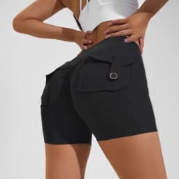 Women Sport With Pocket Buttocks Fitness Workout High Waist Tights Leggings Quick Dry Cycling Shorts Gym Running Clothing🩳👍️