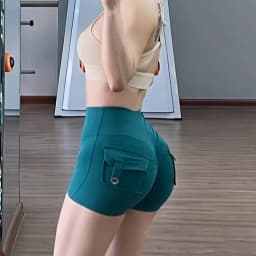 Women Sport With Pocket Buttocks Fitness Workout High Waist Tights Leggings Quick Dry Cycling Shorts Gym Running Clothing🩳👍️