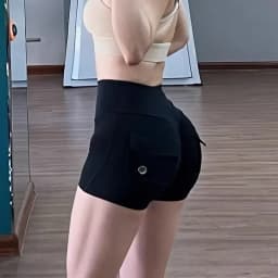 Women Sport With Pocket Buttocks Fitness Workout High Waist Tights Leggings Quick Dry Cycling Shorts Gym Running Clothing🩳👍️