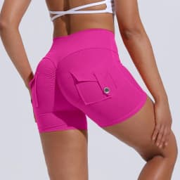 Women Sport With Pocket Buttocks Fitness Workout High Waist Tights Leggings Quick Dry Cycling Shorts Gym Running Clothing🩳👍️