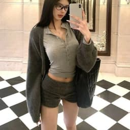Japanese Kawaii Lolita Knit Mini Shorts Women Sweet High Waist Solid Color Knitted Hot Pants Grunge Aesthetic Slim Short Bottom