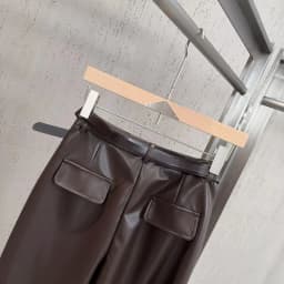 High Street Shorts Autumn Women's Ins Style Paired with Belt Design Slimming Straight Leg PU Leather Pants Retro and Casual