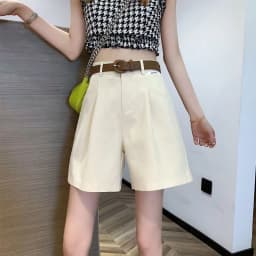 2025 Women's Summer Shorts Pants Casual Loose Wide Leg Shorts Solid Matching Female's Short Trousers Elegant Office Lady Shorts