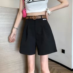 2025 Women's Summer Shorts Pants Casual Loose Wide Leg Shorts Solid Matching Female's Short Trousers Elegant Office Lady Shorts