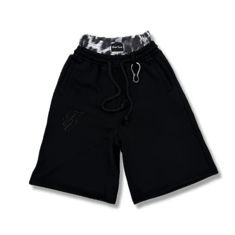 Y2K Aesthetics Harajuku Hip Hop Rock Double Trousers High Waist Cropped Trousers Leisure Contrast Stitching Women Sports Shorts