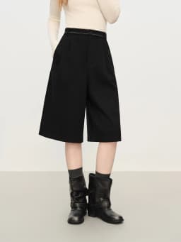 FSLE Retro Straight Shorts Women's 2025 Winter New Commuter Streetwear Loose High Waist Unisex Cool Girls British Style