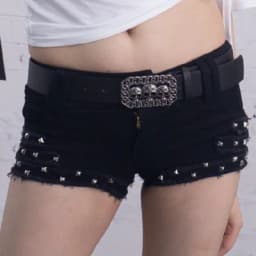 2023 Summer Hot Girls Japanese Harajuku Punk Skull Low Waisted Lace-up White Thin Denim Shorts Goth Rock Sexy Women Shorts