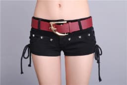 2023 Summer Hot Girls Japanese Harajuku Punk Skull Low Waisted Lace-up White Thin Denim Shorts Goth Rock Sexy Women Shorts