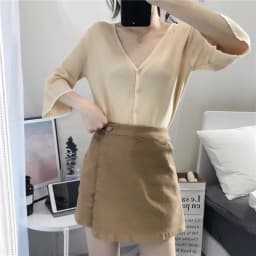 Summer Solid Color Shorts Korean Fashion High Waist Casual A-line Pants Skirt Loose Wide Leg Pants Shorts for Women Streetwear