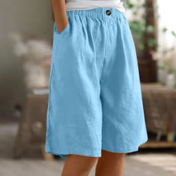 For Womens Leggings Cotton Linen Middle Pants Straight Fit Henley Recreational Anniversary Plain Modern/Fitted Crisscross Short