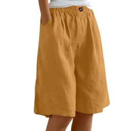 For Womens Leggings Cotton Linen Middle Pants Straight Fit Henley Recreational Anniversary Plain Modern/Fitted Crisscross Short