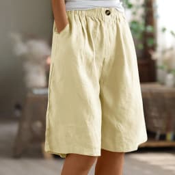 For Womens Leggings Cotton Linen Middle Pants Straight Fit Henley Recreational Anniversary Plain Modern/Fitted Crisscross Short