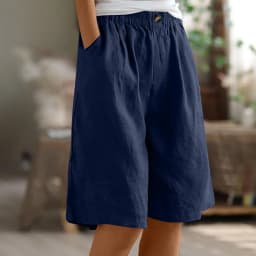 For Womens Leggings Cotton Linen Middle Pants Straight Fit Henley Recreational Anniversary Plain Modern/Fitted Crisscross Short