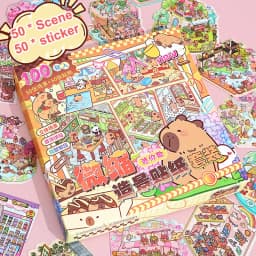50Scenes 3D House Stickers In 1 Box Miniature Scene Landscape Stickers Toys Girls Birthday Gifts