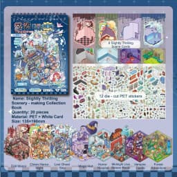 Guka 5.0 Slightly Thrilling Scenery Making Sticker Collection Book Halloween Gift Micro 3D Stereo Cottage Handmade Stickers