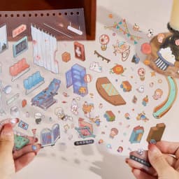 Guka 5.0 Slightly Thrilling Scenery Making Sticker Collection Book Halloween Gift Micro 3D Stereo Cottage Handmade Stickers