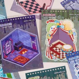 Guka 5.0 Slightly Thrilling Scenery Making Sticker Collection Book Halloween Gift Micro 3D Stereo Cottage Handmade Stickers