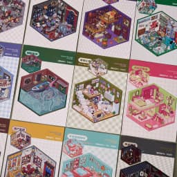 Kawaii 3D Cartoon Miniature Scene Sticker Book Collection DIY Scrapbooking Pocket House Stacking Game Stickers Children's Gifts