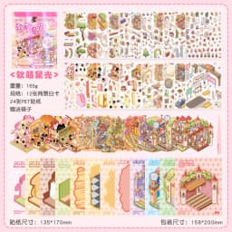 Kawaii 3D Cartoon Miniature Scene Sticker Book Collection DIY Scrapbooking Pocket House Stacking Game Stickers Children's Gifts