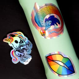 100PCS Custom Holographic Stickers Waterproof Vinyl Customized Label LOGO Cartoon Decoration Personalized Sticker For Business