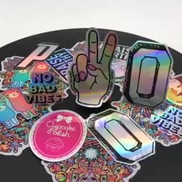 100PCS Custom Holographic Stickers Waterproof Vinyl Customized Label LOGO Cartoon Decoration Personalized Sticker For Business