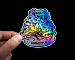100PCS Custom Holographic Stickers Waterproof Vinyl Customized Label LOGO Cartoon Decoration Personalized Sticker For Business
