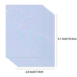 50pcs Holographic Sticker Paper 2.9 X 4.1 Inch Clear Vinyl Self-Adhesive Waterproof Transparent Cold Laminating Film for Crafts
