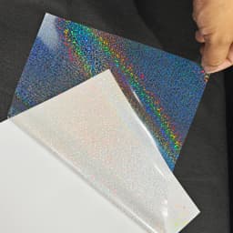 50pcs Holographic Sticker Paper 2.9 X 4.1 Inch Clear Vinyl Self-Adhesive Waterproof Transparent Cold Laminating Film for Crafts