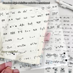 Steve Random 2pcs Cute PET Transparent Emoticon Stickers Journal Decorative Stickers