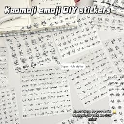 Steve Random 2pcs Cute PET Transparent Emoticon Stickers Journal Decorative Stickers