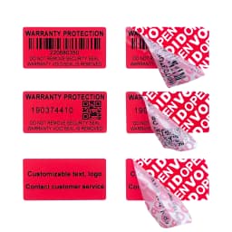 Red 100pcs Warranty Protection Sticker 1.57" x 0.79"(40mm x 20mm) Safe Seal Anti-Tamper Warranty Void open Label sticker