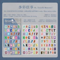 Journal GO 2pcs English Alphabet Number Symbol Stickers Vintage Scrapbook Aesthetic Journaling Supplies Kit Retro Letter Sticker