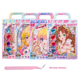 1PCS Style Random Makeup Painting Book Girl's Birthday Gift Fun Handmade DIY Princess Makeup Box Dressing Set Creative Sticker